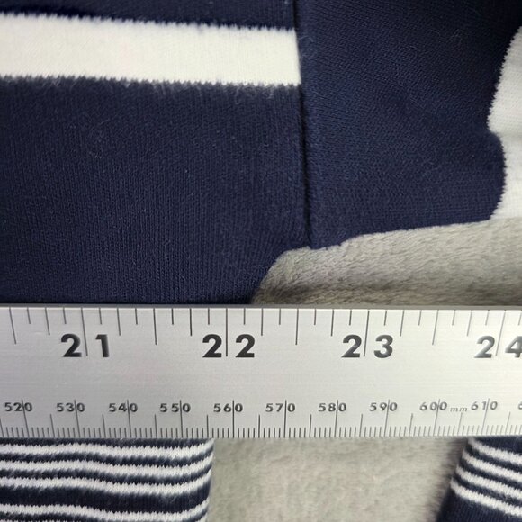Womens T By Talbots Navy & White Striped Pullover Sweater Drawstring Cowl Neck L - Picture 5 of 7